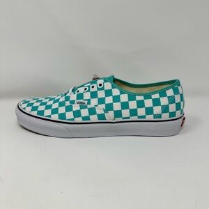 New in Box Vans Teal & White Checkered Print Men’s Size 10 Skate Shoe